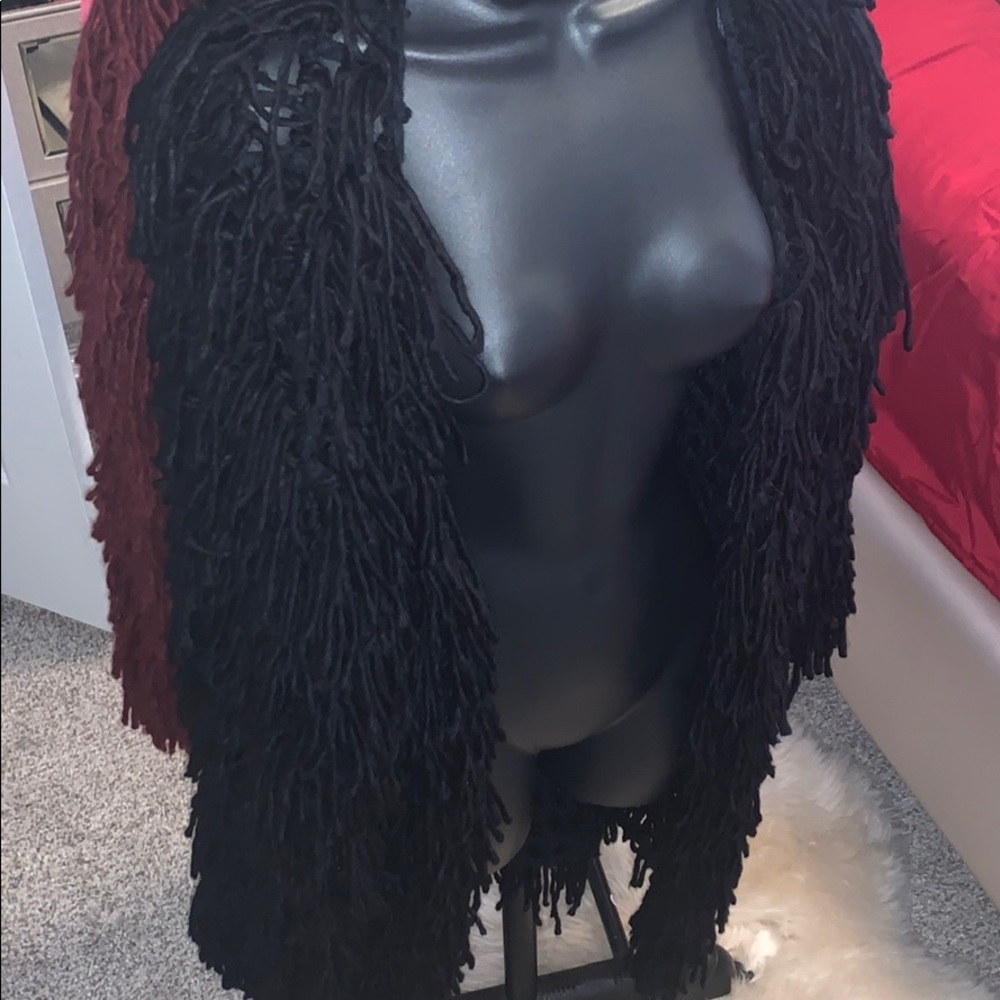 Black shaggy Cardigan